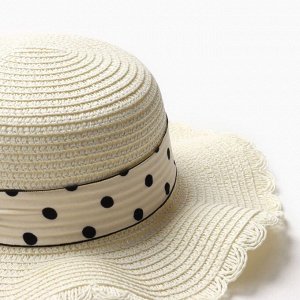 Шляпа для девочки "Леди" MINAKU, р-р 52, цв.молочный
