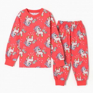 Пижама для девочек, цвет малиновый, рост