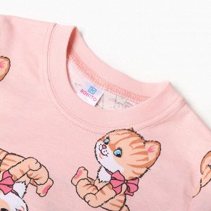 Пижама для девочек, цвет персиковый, рост