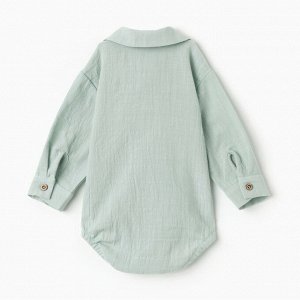 Боди-рубашка для мальчика MINAKU, цвет серо-зеленый