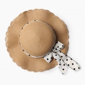 Шляпа для девочки "Леди" MINAKU, р-р 52, цв.коричневый