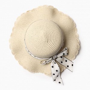 Шляпа для девочки "Леди" MINAKU, р-р 52, цв.бежевый