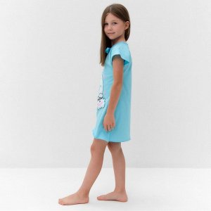 Сорочка для девочки "Зефирка", цвет бирюзовый, рост