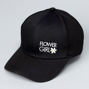 Кепка детская для девочки Flower girl, цвет чёрный, р-р 52-54, 5-7 лет