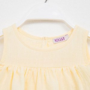 Платье для девочки MINAKU: Cotton Collection цвет желтый, рост 116