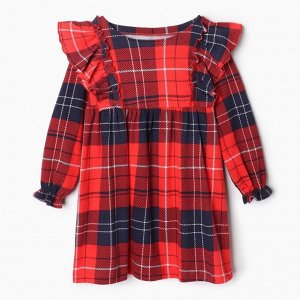 Платье детское с рюшами KAFTAN "Клетка" размер