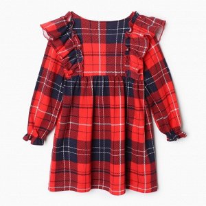Платье детское с рюшами KAFTAN "Клетка" размер