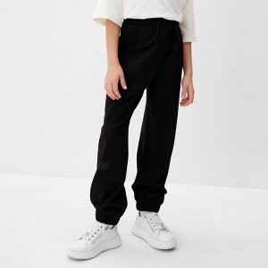 Брюки для девочки MINAKU: Casual Collection KIDS, цвет чёрный.