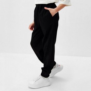 Брюки для девочки MINAKU: Casual Collection KIDS, цвет чёрный.