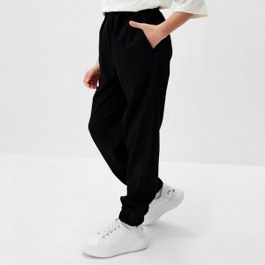 Брюки для девочки MINAKU: Casual Collection KIDS, цвет чёрный.