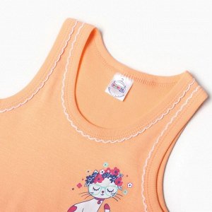 Комплект для девочки (майка, трусы), цвет персиковый, рост