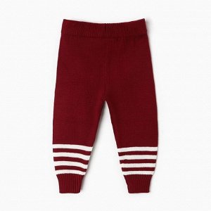 Комплект вязаный детский (джемпер, брюки), цвет бордовый, рост 86
