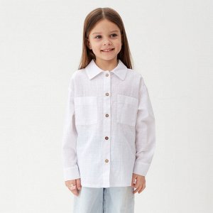 Рубашка для девочки KAFTAN Linen, белая