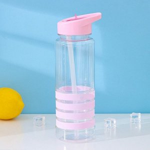 Бутылка для воды Доляна «Спорт», с трубочкой, 700 мл, 23.5x7.5x8.5 см, пластик, цветМИКС