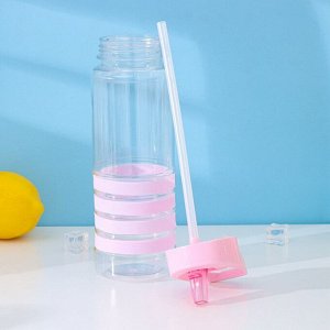 Бутылка для воды Доляна «Спорт», с трубочкой, 700 мл, 23.5x7.5x8.5 см, пластик, цветМИКС