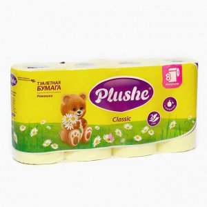 Туалетная бумага Plushe Classic «Ромашка», 2 слоя, 8 рулонов