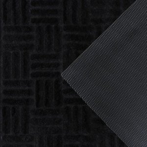 Коврик придверный влаговпитывающий Доляна, без окантовки, 37x57 см, цвет чёрный