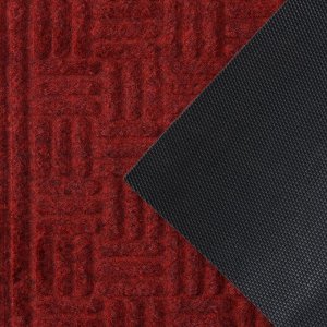 Коврик придверный влаговпитывающий Доляна, без окантовки, 38x58 см, цвет красный