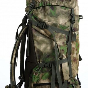 Рюкзак туристический, 100 л, отдел на шнурке, 2 наружных кармана, цвет зелёный/камуфляж