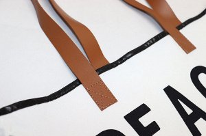 Пляжная холщовая сумка, с надписью "Weekend vibes", цвет бежевый