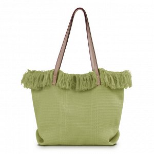 Холщовая сумка с необработанным краем, цвет зеленый