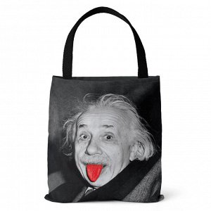 Пляжная холщовая сумка, принт "Эйнштейн", цвет черный