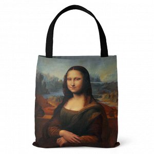 Пляжная холщовая сумка, принт "Мона Лиза"