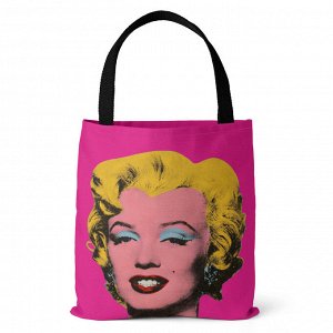 Пляжная холщовая сумка, принт "Монро", цвет розовый