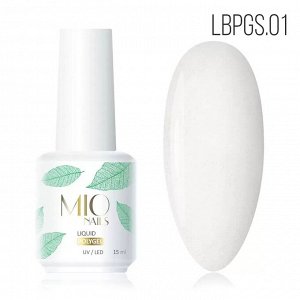 №1 Жидкий полигель с шиммером Mio nails ликвид/флюид для укрепления ногтей, 15 мл