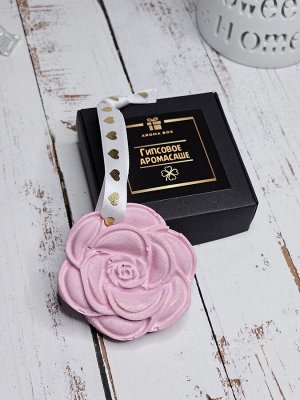 Гипсовое аромасаше AROMA BOX Роза розовая с блеском