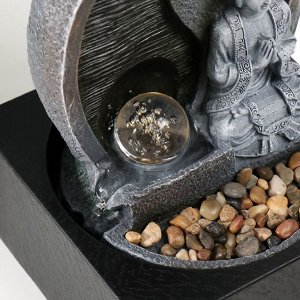 Настольный фонтан с камнями «Будда под луной», от сети подсветка, 18x18x24 см