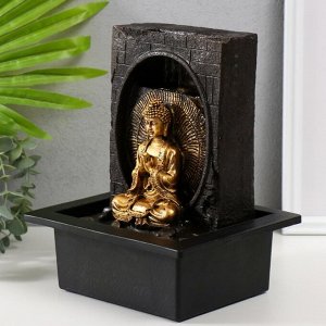 Фонтан настольный от сети, подсветка "Будда медитация в гроте" 21х17,5х26 см