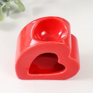 Аромалампа керамика "Сердце" красная 9х4,8х8 см