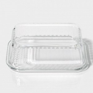 Контейнер для еды Доляна Basic, 640 мл, 17x12.5x6.3 см, прямоугольный, жаропрочного стекло, прозрачный
