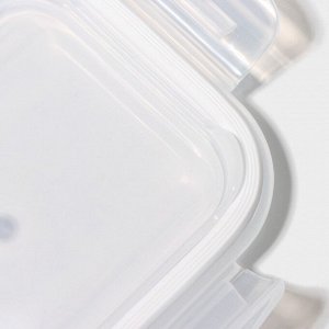 Контейнер для еды Доляна Basic, 370 мл, 14.5x10.5x5.5 см, прямоугольный, жаропрочного стекло, прозрачный