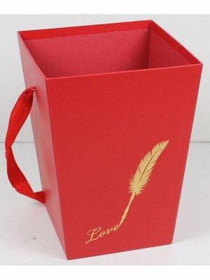 Коробка для цветов 12,7 х12,7 х22,7 см цвет красный