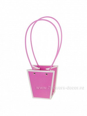 Сумка для цветов 12 х12,5 х8 см Полоса цвет сиреневый арт.KZHD12,5-PU+W