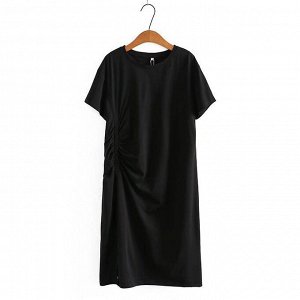Женское платье с разрезом, цвет черный