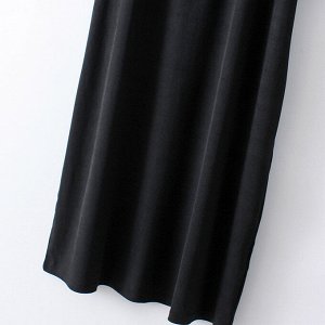 Женское повседневное платье в рубчик, цвет черный, с воротником