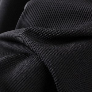 Женское повседневное платье в рубчик, цвет черный, с воротником
