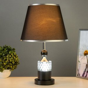 Настольная лампа с подсветкой «Жасмин» Е27 40 Вт черно-хромовый 28x28x45.5 см