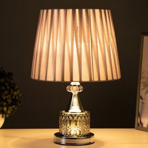 Настольная лампа с подсветкой "Элегия" Е27 40Вт хром-серый 26х26х39 см