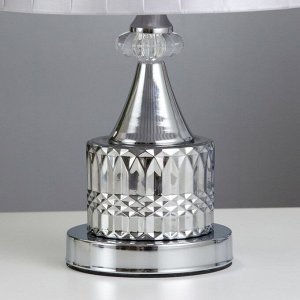 Настольная лампа с подсветкой «Элегия» Е27 40 Вт хром-серый 26x26x39 см