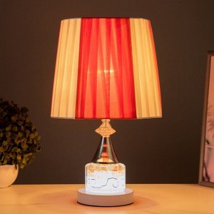 RISALUX Настольная лампа с подсветкой &quot;Агата&quot; Е27 40Вт бело-розовый 25х25х42,5 см