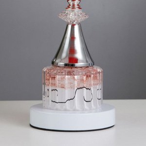 Настольная лампа с подсветкой «Агата» Е27 40 Вт бело-розовый 25x25x42.5 см