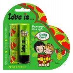 НАБОР Бальзам д/губ &quot;Love is...&quot; Арбуз+ананас 4,2г+жеват.резинка 12,6г /48/ 134/9