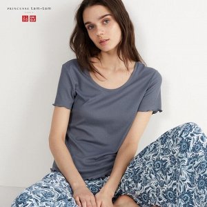 UNIQLO Princesse Tam Tam - свободная футболочка для сна - 07 GRAY