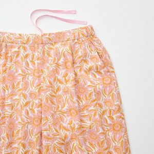 UNIQLO Princesse Tam Tam - легкие штаны с ботаническим узором - 21 LIGHT ORANGE