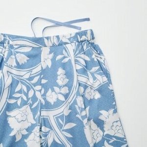 UNIQLO Princesse Tam Tam - легкие штаны с ботаническим узором - 10 PINK