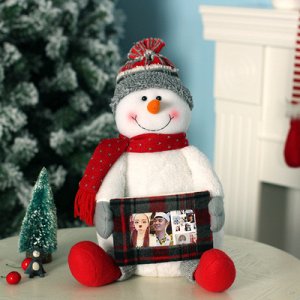 Новогоднее украшение Снеговик с фоторамкой
